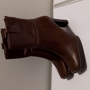 New Skechers Women's Ankle Boots High Heels Brown